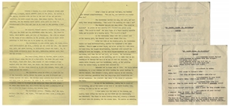Over 130pp. of Moe Howard's Non-Stooge Comedic Skits & Outlines, Some With Moe's Handwritten Notes -- Includes His Annotated Script for Skit Co-Starring Walt Disney -- Varying Sizes, Good to Very Good